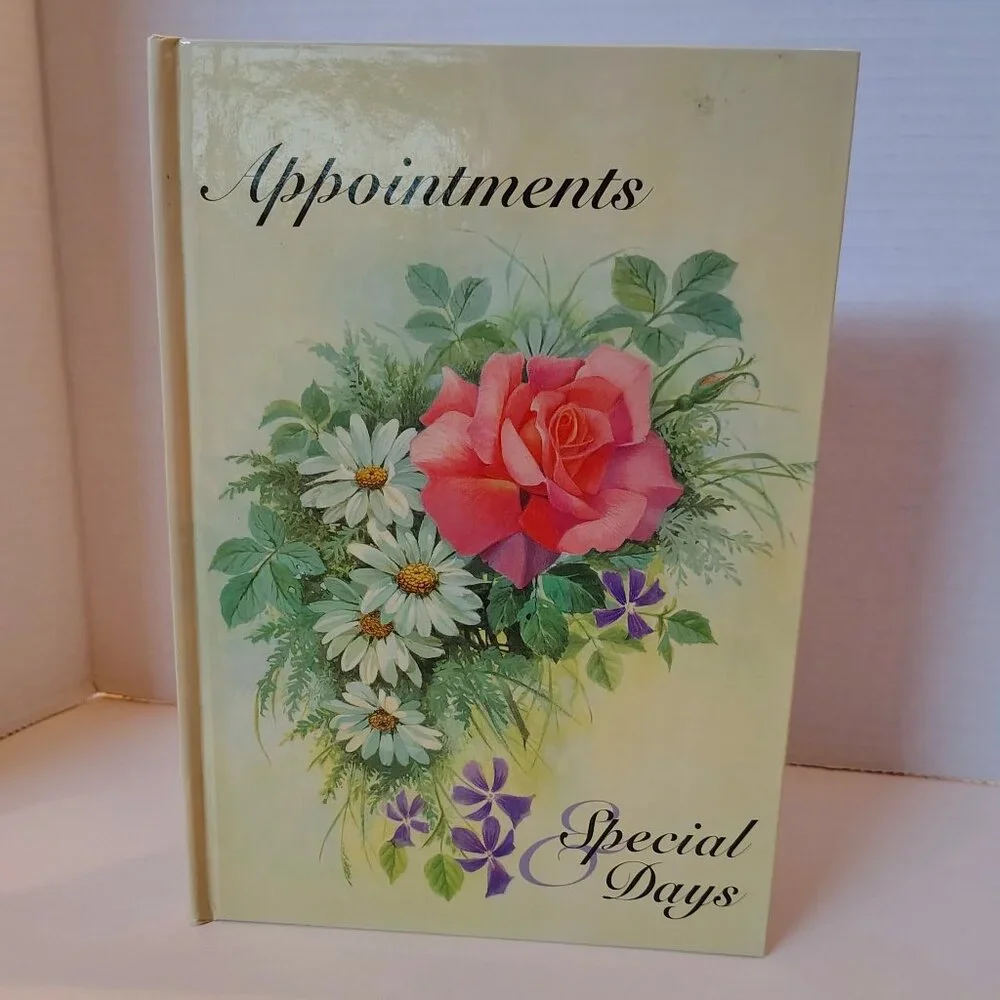Vintage 90s Appointments and Special Days a Pop-Up Floral Bouquet Calendar Rose